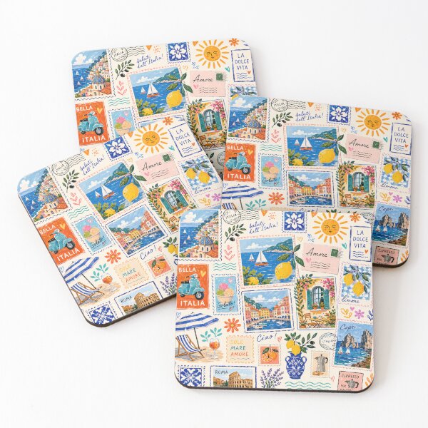 Item preview, Italian Summer Postcards patterns design  designed and sold by Aramdesing.