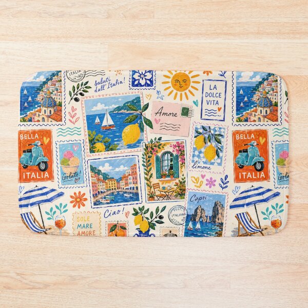 Item preview, Italian Summer Postcards patterns design  designed and sold by Aramdesing.