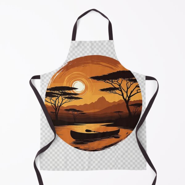 Item preview, African Sunset Canoe Wall Art | Safari Lake Landscape Printable designed and sold by GalleryPeak.