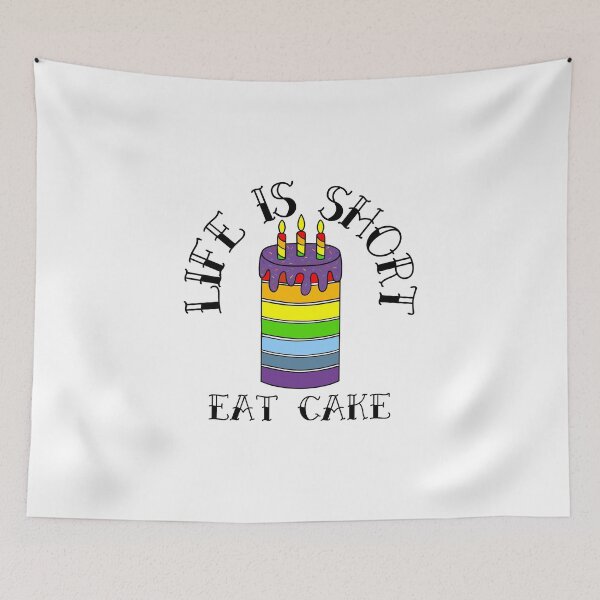 Item preview, Funny Birthday Cake Life Is Short  designed and sold by Sartoris Art.