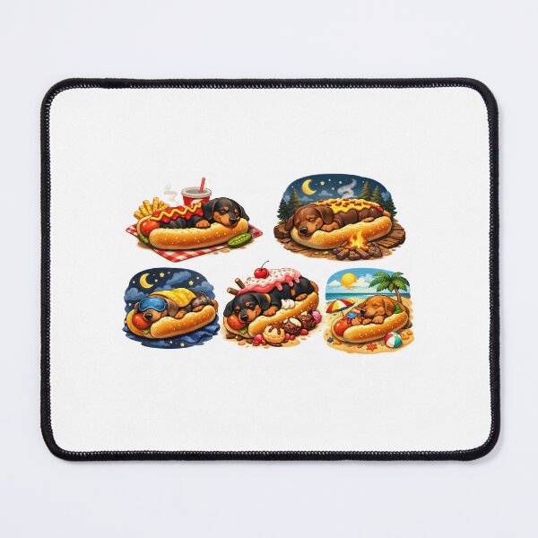 Item preview, Dachshund sleeping in a hot dog bun - fun and cute design. designed and sold by tanov.