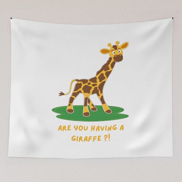 Item preview, Funny Giraffe Cartoon – Playful Jungle Animal Quote Art designed and sold by ROARSOME DESiGNS.