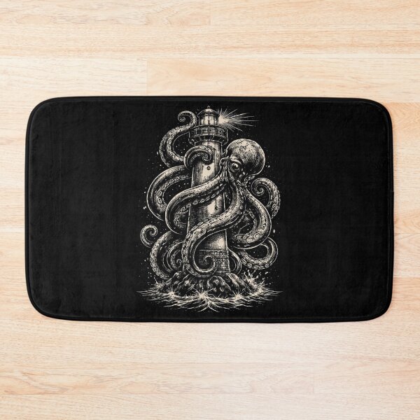 Item preview, Octopus Wrapped Around Lighthouse Dark Ocean designed and sold by SOUFIANE1991.