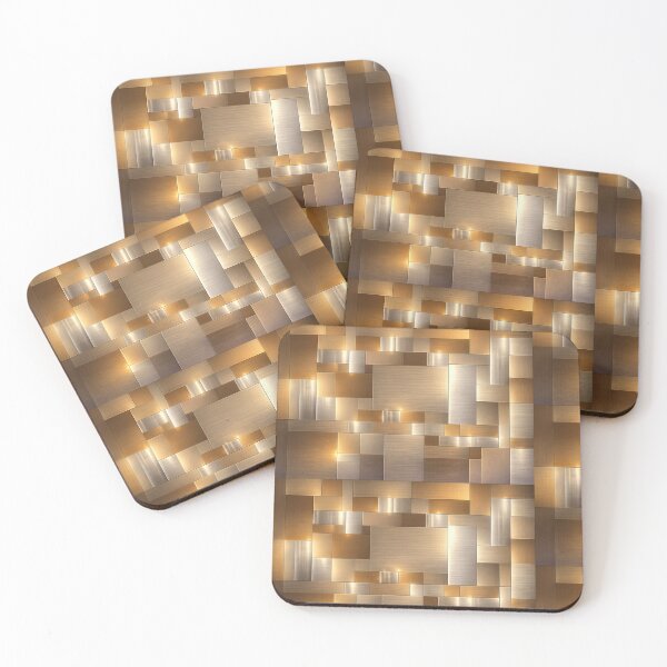 Item preview, Luxury Geometric Block Wall Art | Modern Abstract Rectangular Panel Design | Contemporary Metallic Style Decor designed and sold by Hookesmode.