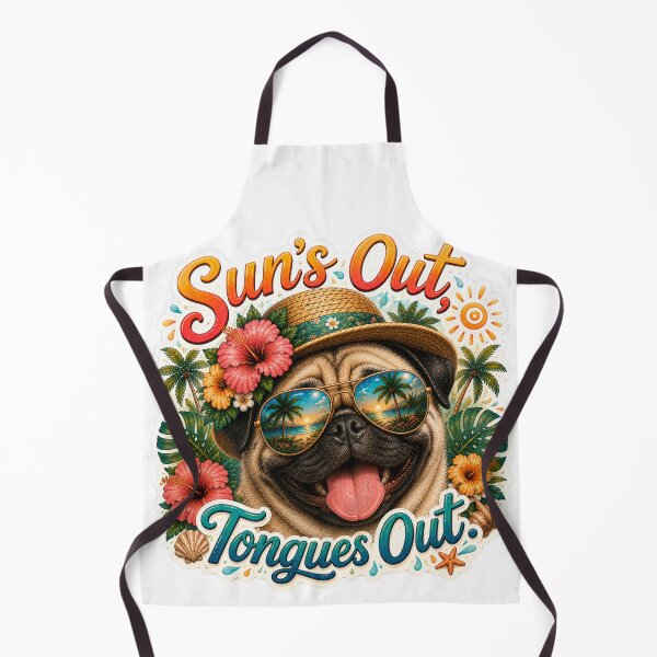 Item preview, Sun's Out Tongues Out – Funny Pug Dog Summer Vibe designed and sold by DailyStruggleCo.