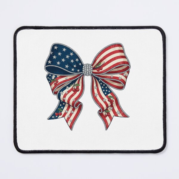 Item preview, Vintage Americana Coquette Bow USA Flag Faux Rhinestone Fourth of July designed and sold by JulyClub.