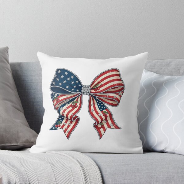 Item preview, Vintage Americana Coquette Bow USA Flag Faux Rhinestone Fourth of July designed and sold by JulyClub.