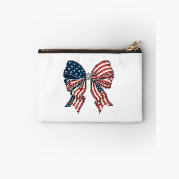 Item preview, Vintage Americana Coquette Bow USA Flag Faux Rhinestone Fourth of July designed and sold by JulyClub.