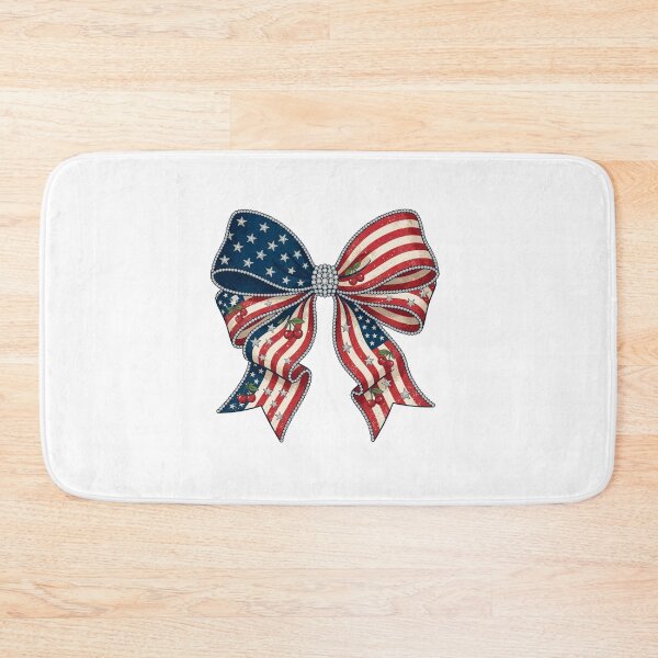 Item preview, Vintage Americana Coquette Bow USA Flag Faux Rhinestone Fourth of July designed and sold by JulyClub.