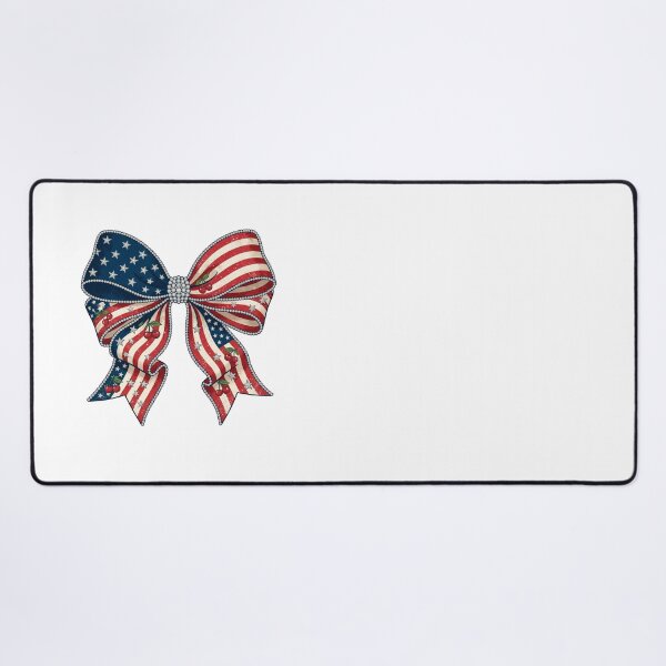 Item preview, Vintage Americana Coquette Bow USA Flag Faux Rhinestone Fourth of July designed and sold by JulyClub.