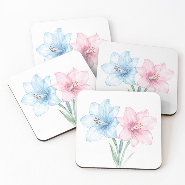 Item preview, Transgender pride color lillies designed and sold by Mia's Menagerie.