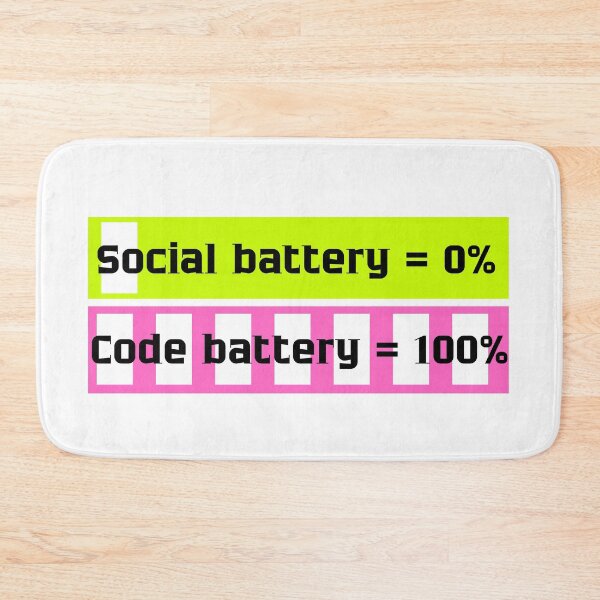 Item preview, Social Battery vs Code Battery Funny Programmer Meme designed and sold by missprint57.