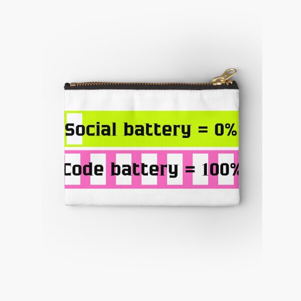 Item preview, Social Battery vs Code Battery Funny Programmer Meme designed and sold by missprint57.