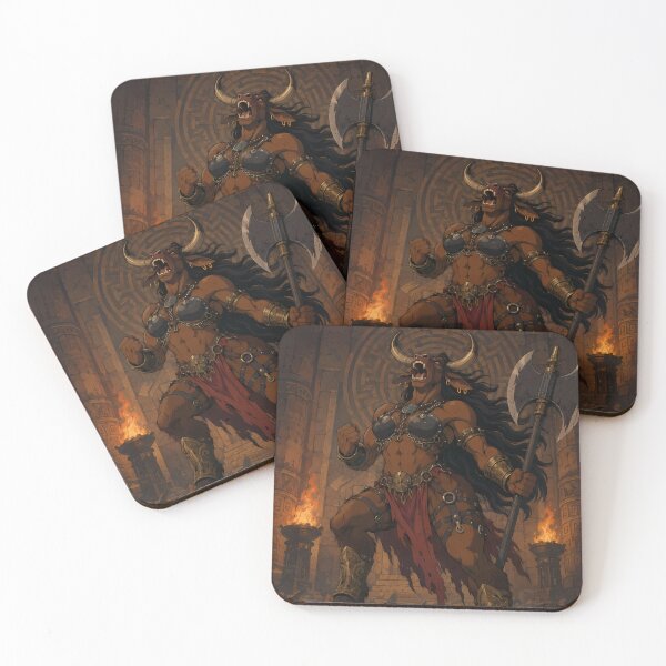 Item preview, Minotaur Queen of Ruin – Dark Fantasy Beast Warrior Art designed and sold by  Hollow Moon Studios..