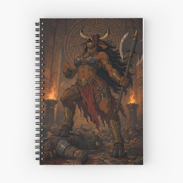 Item preview, Minotaur Queen of Ruin – Dark Fantasy Beast Warrior Art designed and sold by  Hollow Moon Studios..