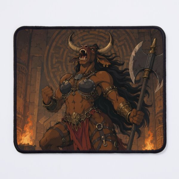 Item preview, Minotaur Queen of Ruin – Dark Fantasy Beast Warrior Art designed and sold by Hollow Moon Studios..