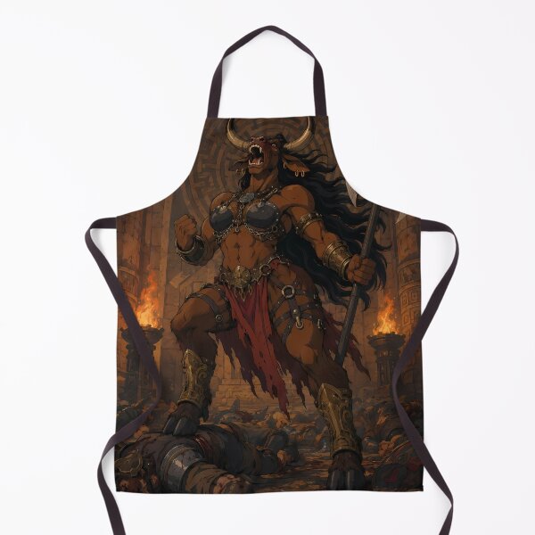 Item preview, Minotaur Queen of Ruin – Dark Fantasy Beast Warrior Art designed and sold by  Hollow Moon Studios..