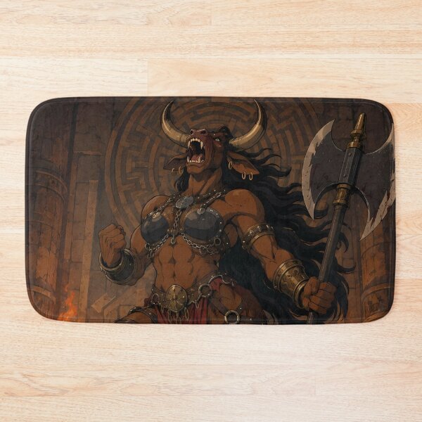 Item preview, Minotaur Queen of Ruin – Dark Fantasy Beast Warrior Art designed and sold by  Hollow Moon Studios..