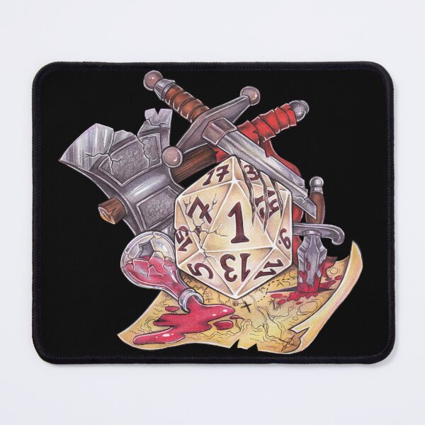 Item preview, Role-playing game tabletop D20 dice gift fail designed and sold by ZadzeneaArt.