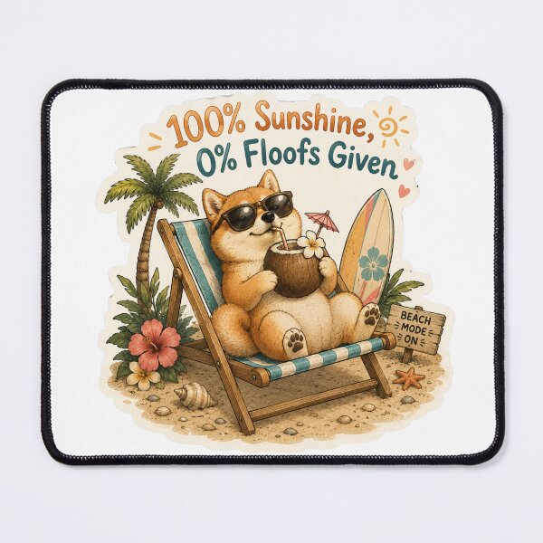 Item preview, 100% Sunshine 0% Floofs Given – Funny Shiba Inu Summer designed and sold by DailyStruggleCo.