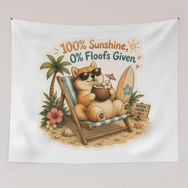 Item preview, 100% Sunshine 0% Floofs Given – Funny Shiba Inu Summer designed and sold by DailyStruggleCo.