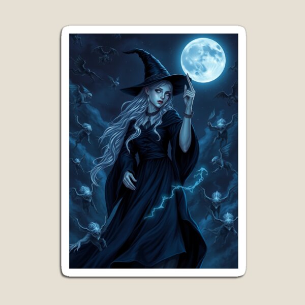 Item preview, Moonlit Witch of the Midnight Coven designed and sold by WhimsyWink.