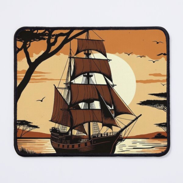 Item preview, Vintage African Sunset Ship Wall Art | Safari Coastal Printable Art designed and sold by GalleryPeak.