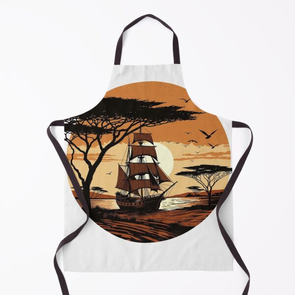 Item preview, Vintage African Sunset Ship Wall Art | Safari Coastal Printable Art designed and sold by GalleryPeak.
