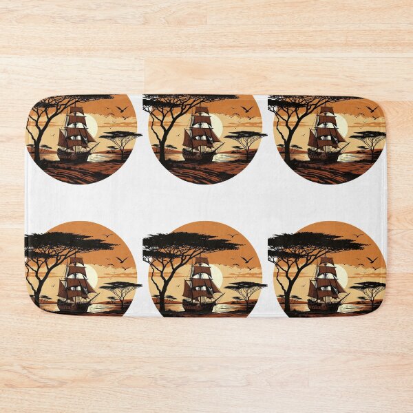 Item preview, Vintage African Sunset Ship Wall Art | Safari Coastal Printable Art designed and sold by GalleryPeak.