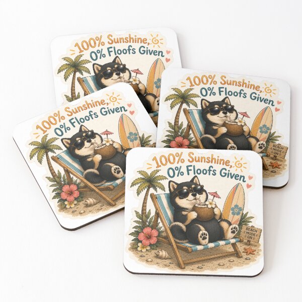 Item preview, 100% Sunshine 0% Floofs Given – Funny Black Shiba Inu Summer designed and sold by DailyStruggleCo.