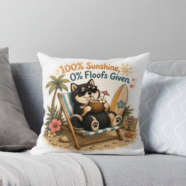 Item preview, 100% Sunshine 0% Floofs Given – Funny Black Shiba Inu Summer designed and sold by DailyStruggleCo.