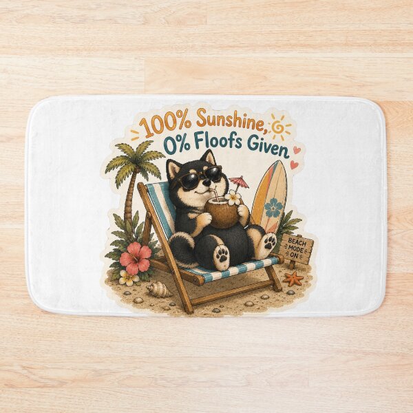 Item preview, 100% Sunshine 0% Floofs Given – Funny Black Shiba Inu Summer designed and sold by DailyStruggleCo.