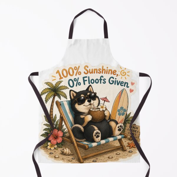 Item preview, 100% Sunshine 0% Floofs Given – Funny Black Shiba Inu Summer designed and sold by DailyStruggleCo.