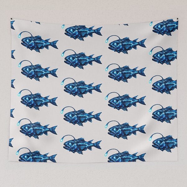 Item preview, Blue lanternfish and bioluminescence designed and sold by DamioPolArt.