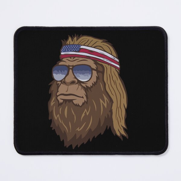 Item preview, Patriotic Sasquatch Illustration with Retro Outdoor Adventure Style designed and sold by MotivaChic.