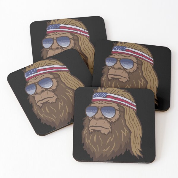 Item preview, Patriotic Sasquatch Illustration with Retro Outdoor Adventure Style designed and sold by MotivaChic.