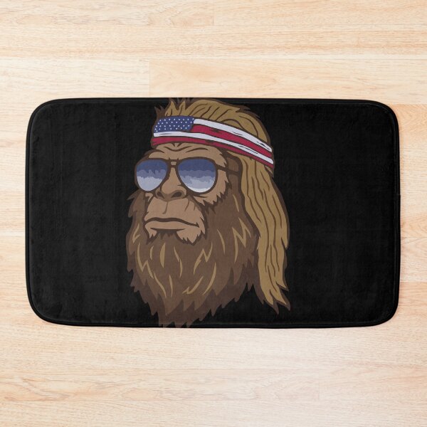 Item preview, Patriotic Sasquatch Illustration with Retro Outdoor Adventure Style designed and sold by MotivaChic.
