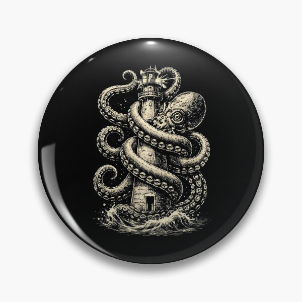 Item preview, Octopus Kraken Wrapped Around Lighthouse Dark Ocean designed and sold by SOUFIANE1991.