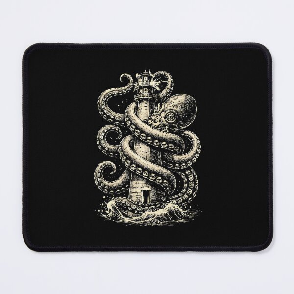 Item preview, Octopus Kraken Wrapped Around Lighthouse Dark Ocean designed and sold by SOUFIANE1991.