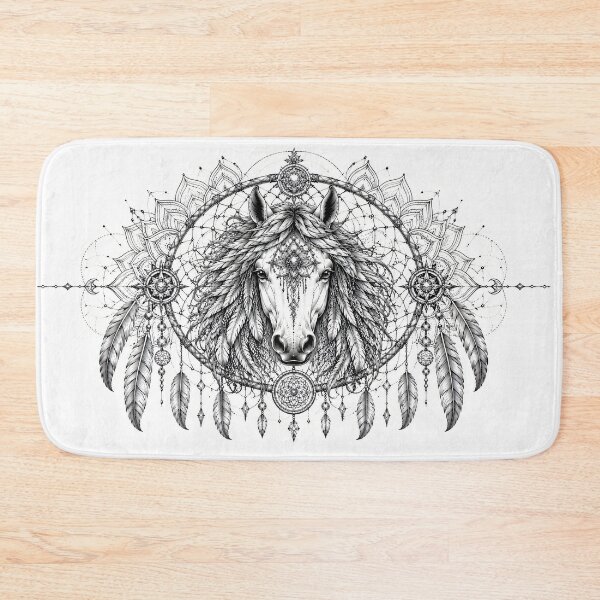Item preview, Horse Dreamcatcher Mandala Art | Sacred Geometry Horse Illustration | Bohemian Spiritual Line Art designed and sold by suryabumblee.