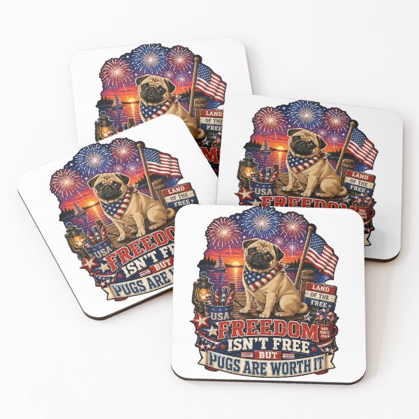 Item preview, Patriotic Pug and Fireworks designed and sold by Squiggle Happy.