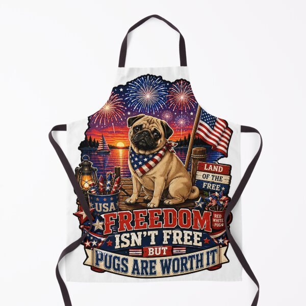 Item preview, Patriotic Pug and Fireworks designed and sold by Squiggle Happy.