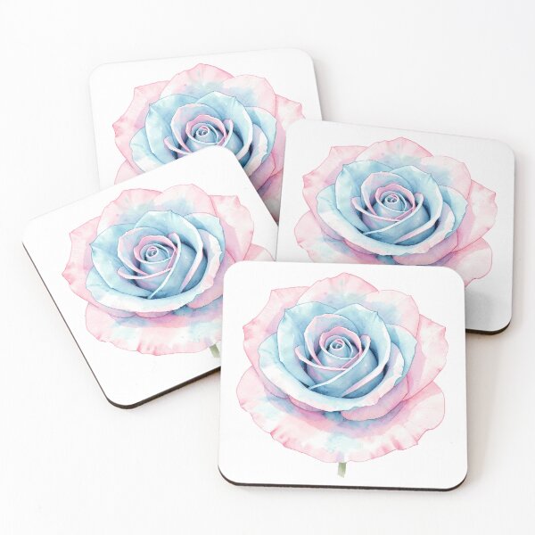 Item preview, Trans Pride Rose Watercolor designed and sold by Mia's Menagerie.