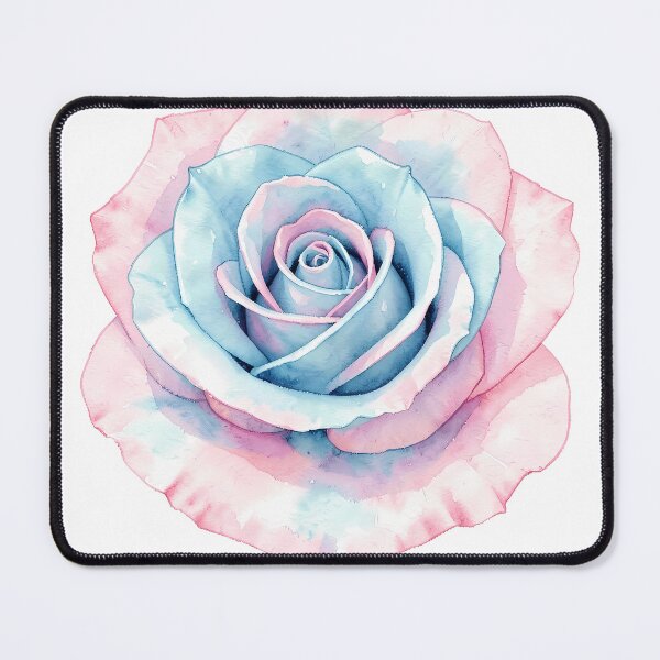 Artikelvorschau, Trans Pride Rose Aquarell entworfen und verkauft von Mia's Menagerie.