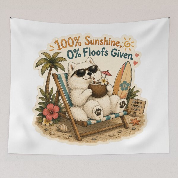 Item preview, 100% Sunshine 0% Floofs Given – Funny Samoyed Summer Cloud Dog designed and sold by DailyStruggleCo.