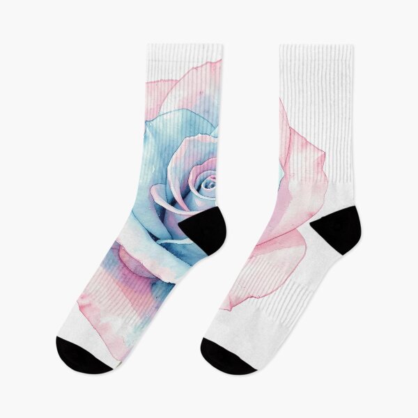 Item preview, Trans Pride Rose Watercolor designed and sold by Mia's Menagerie.