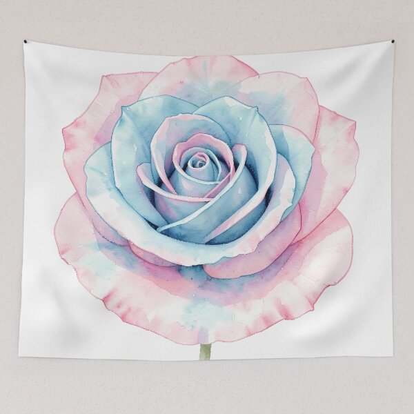 Item preview, Trans Pride Rose Watercolor designed and sold by Mia's Menagerie.