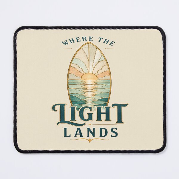 Item preview, Where The Light Lands Coastal Sunset Surfboard Stained Glass designed and sold by POD DYNASTY.