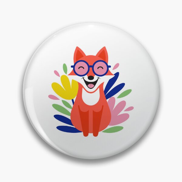 Item preview, Whimsical Fox Portrait with Glasses & Flowers designed and sold by Inklyst.