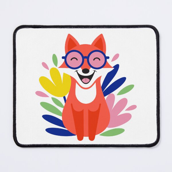 Item preview, Whimsical Fox Portrait with Glasses & Flowers designed and sold by Inklyst.
